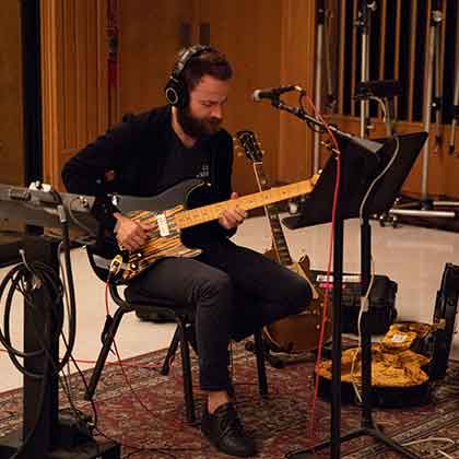 Dawes guitarist in studio