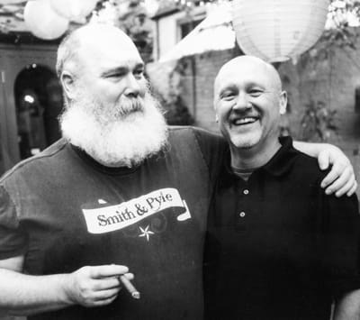 greg wilson with bouncer at pub